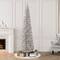 7ft. Pre-Lit Silver Tinsel Artificial Christmas Tree, Clear Lights
